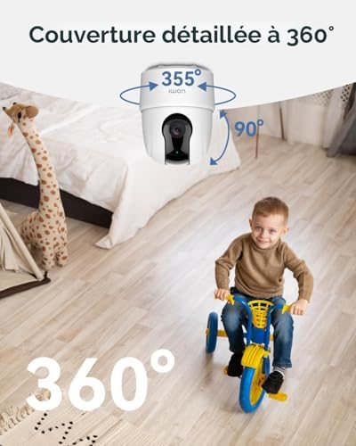 Imou 2K(3MP) Caméra Surveillance WiFi Intérieure Caméra 360° Connectée Smartphone avec Détection Humaine AI Suivi Intelligent Sirène Audio Bidirectionnel Compatible Alexa pour Bébé/Animaux|B08X6DCJT2