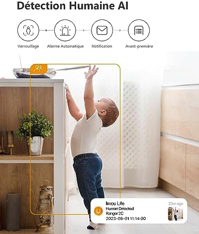 Imou 2K(3MP) Caméra Surveillance WiFi Intérieure Caméra 360° Connectée Smartphone avec Détection Humaine AI Suivi Intelligent Sirène Audio Bidirectionnel Compatible Alexa pour Bébé/Animaux|B08X6DCJT2