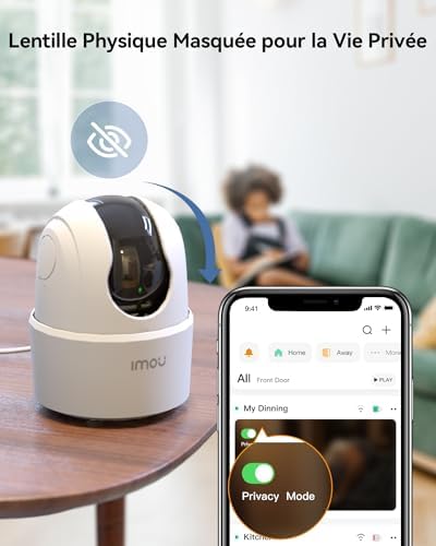 Imou 2K(3MP) Caméra Surveillance WiFi Intérieure Caméra 360° Connectée Smartphone avec Détection Humaine AI Suivi Intelligent Sirène Audio Bidirectionnel Compatible Alexa pour Bébé/Animaux|B08X6DCJT2