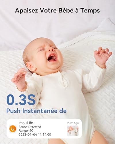 Imou 2K(3MP) Caméra Surveillance WiFi Intérieure Caméra 360° Connectée Smartphone avec Détection Humaine AI Suivi Intelligent Sirène Audio Bidirectionnel Compatible Alexa pour Bébé/Animaux|B08X6DCJT2