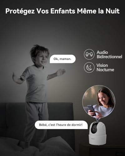 Imou 2K(3MP) Caméra Surveillance WiFi Intérieure Caméra 360° Connectée Smartphone avec Détection Humaine AI Suivi Intelligent Sirène Audio Bidirectionnel Compatible Alexa pour Bébé/Animaux|B08X6DCJT2