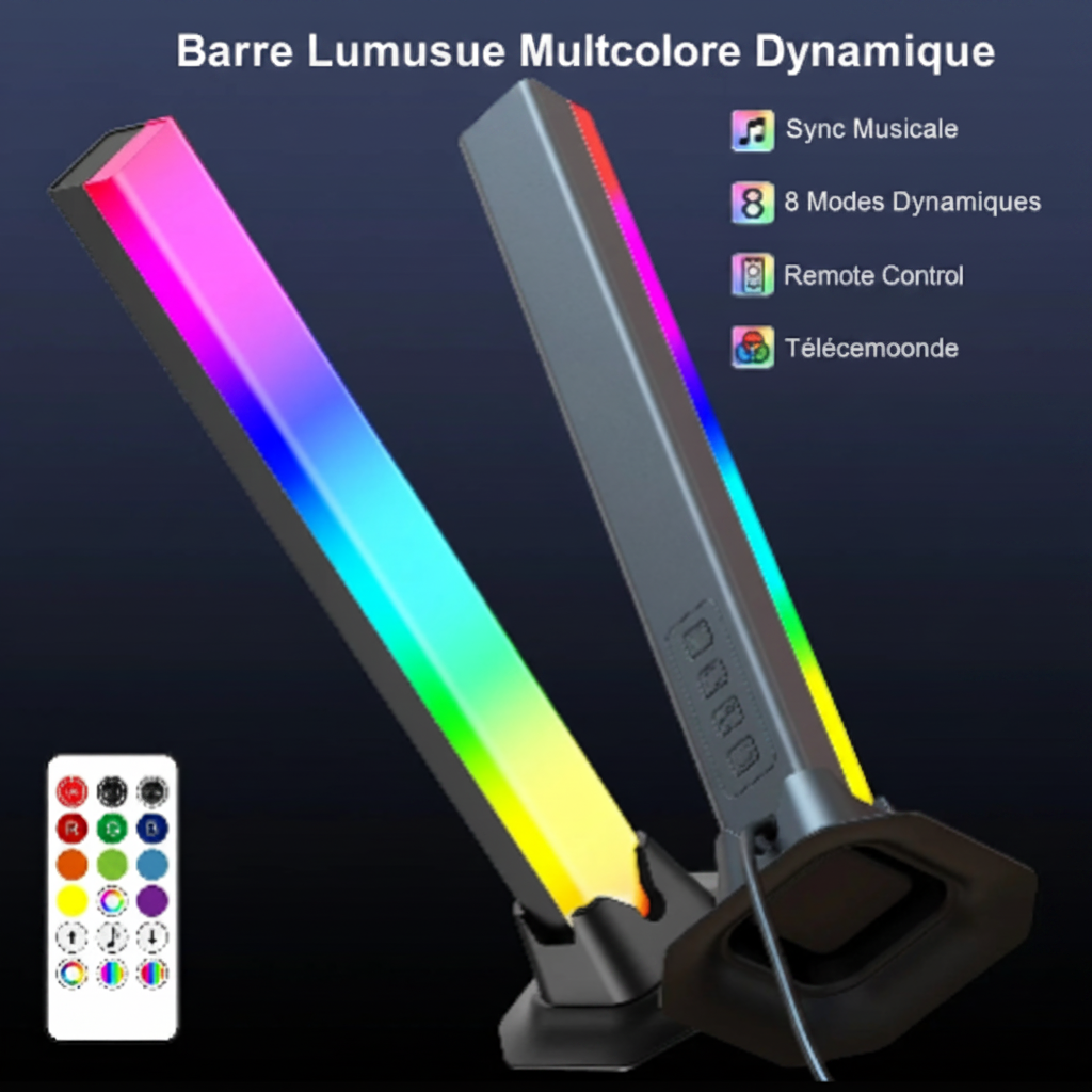 Barres LED RGB Rythmiques – Smart Light Bars 180°