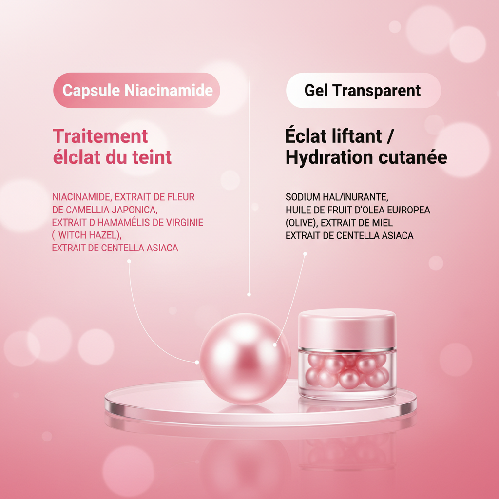 Crème Capsule Niacinamide & Collagène Rose PDRN — Éclat & Hydratation Intense
