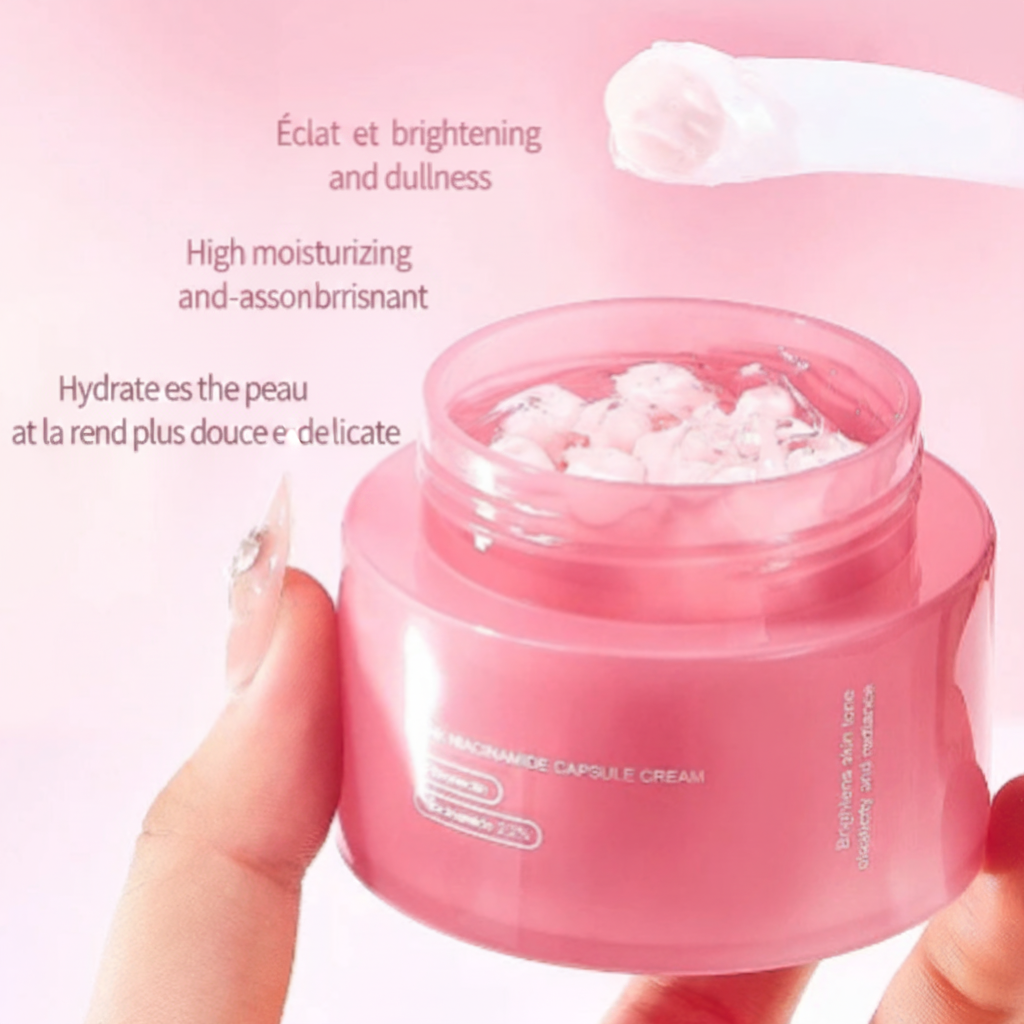 Crème Capsule Niacinamide & Collagène Rose PDRN — Éclat & Hydratation Intense