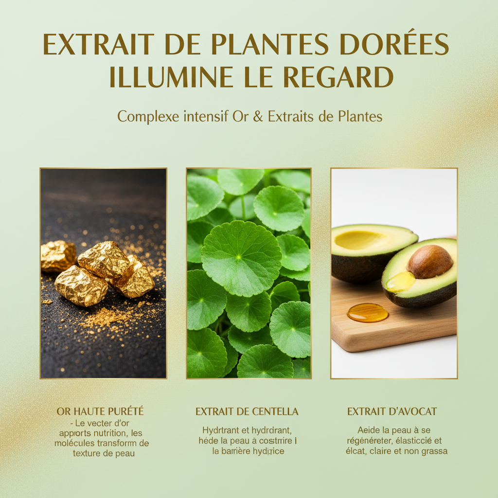 Patchs Contour des Yeux – Avocado & Or | Hydratation & Anti-Cernes