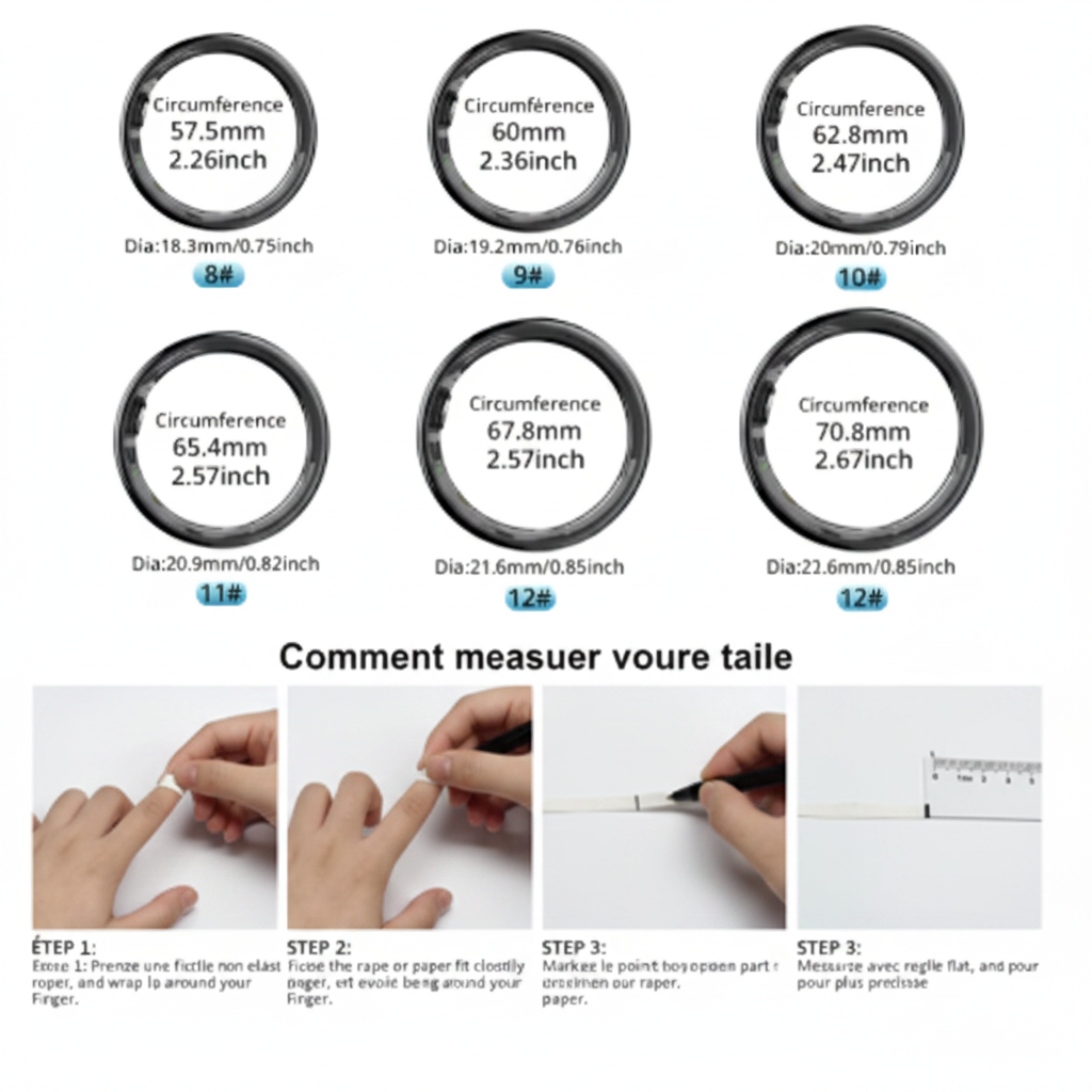 Bague Connectée COLMI R09 – Suivi Santé 24/7 | Fréquence Cardiaque, Sommeil & Température | Étanche 5ATM