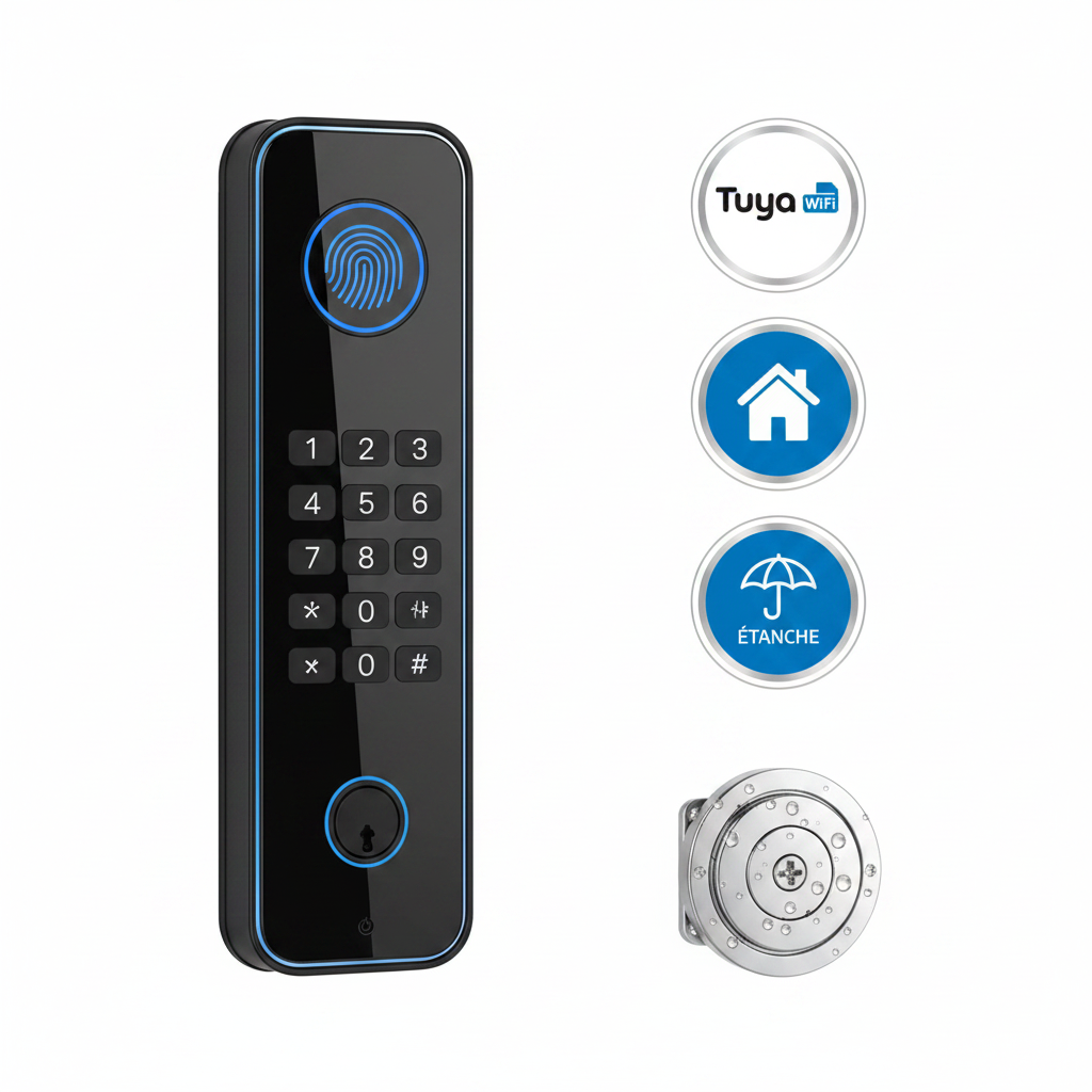 Version Tuya WiFi - Serrure étanche avec application Tuya et maison connectée