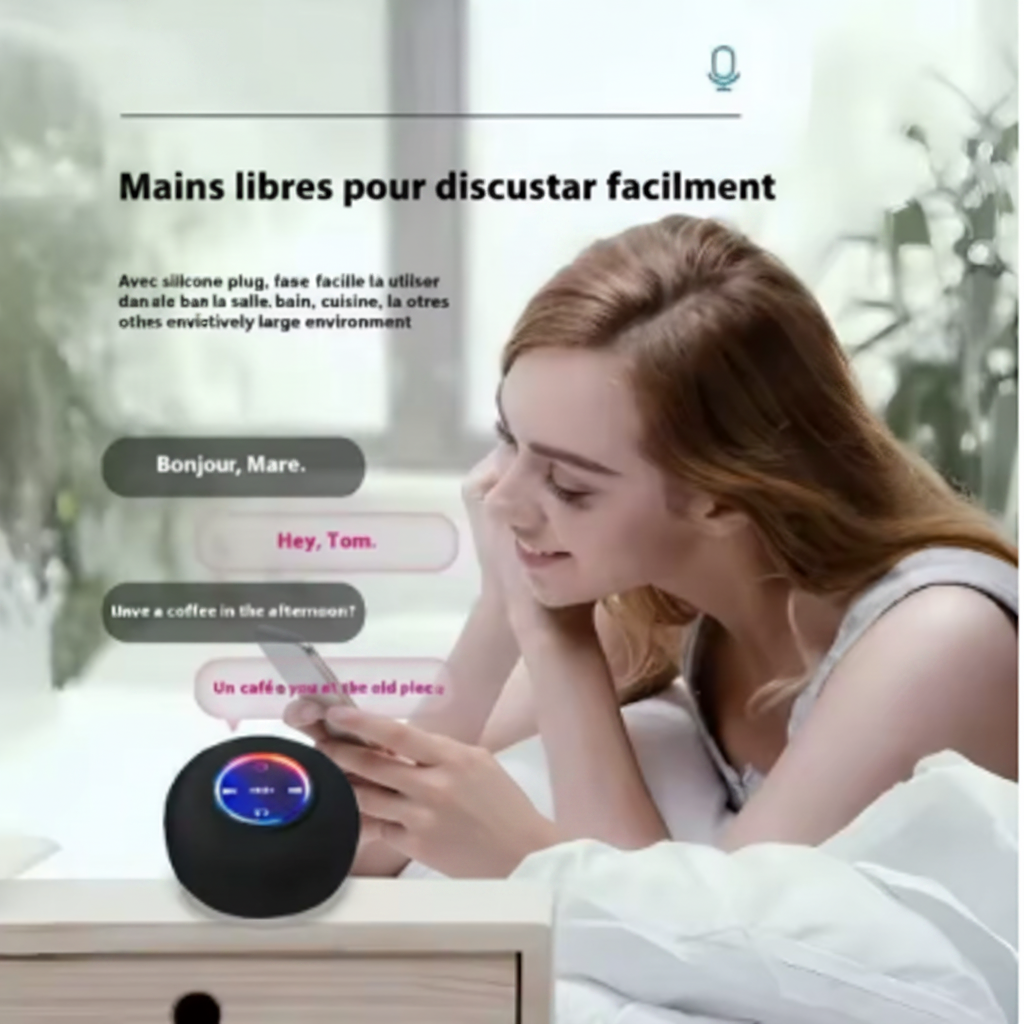Enceinte Bluetooth Waterproof à Ventouse – Mini Portable LED | Douche, Sport & Plein Air