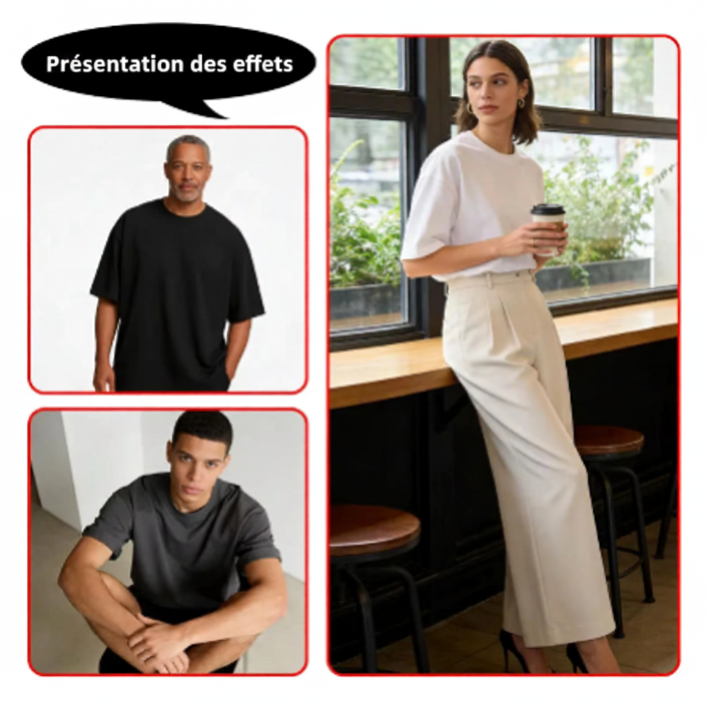 T-Shirt 100% Coton Col Rond | Coupe Loose Unisexe – Été