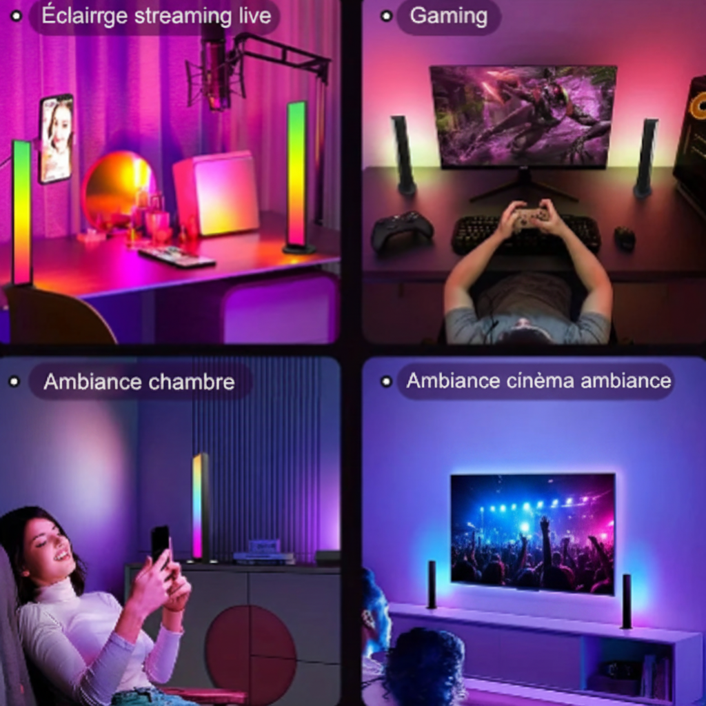 Barres LED RGB Rythmiques – Smart Light Bars 180°